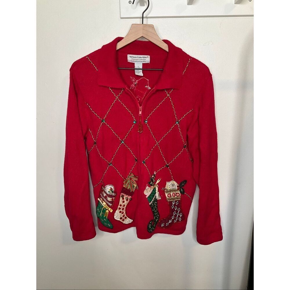 Heirloom Collectibles Vintage Christmas Stocking Sweater